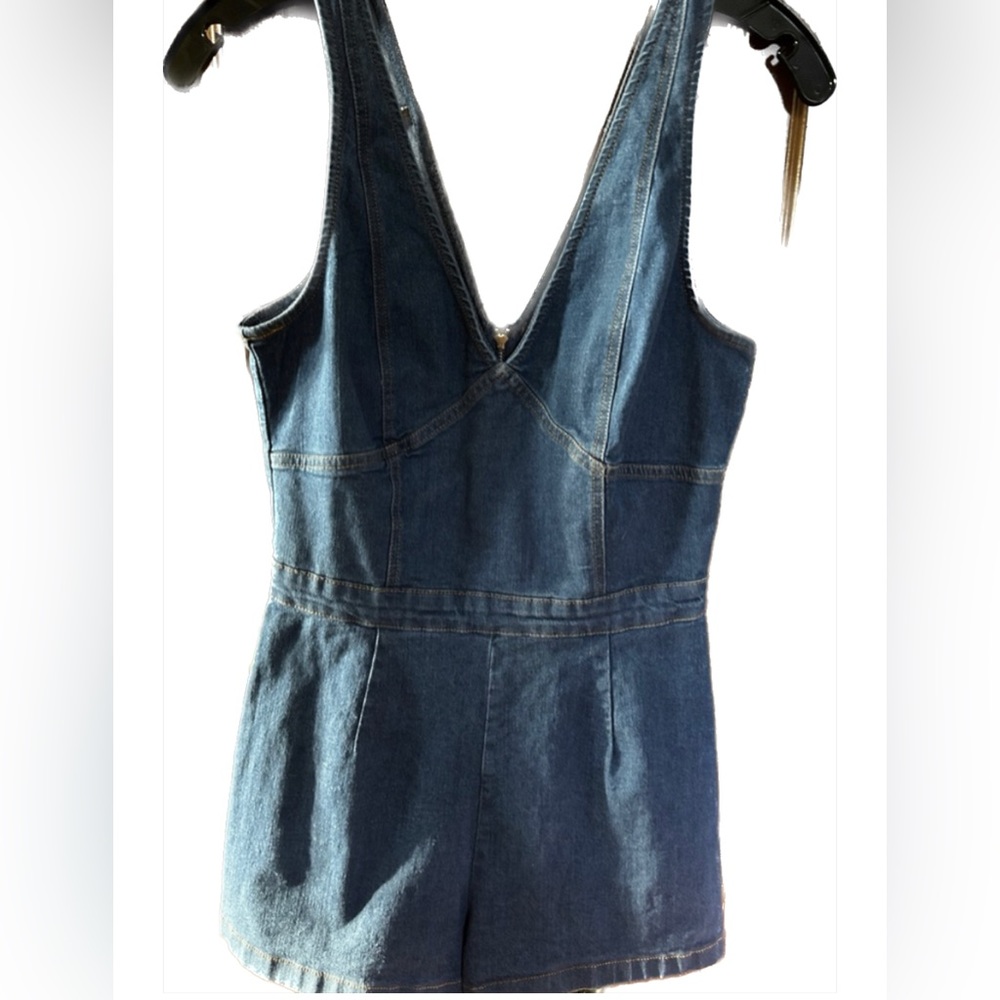 Fashion Nova Blue Denim Romper